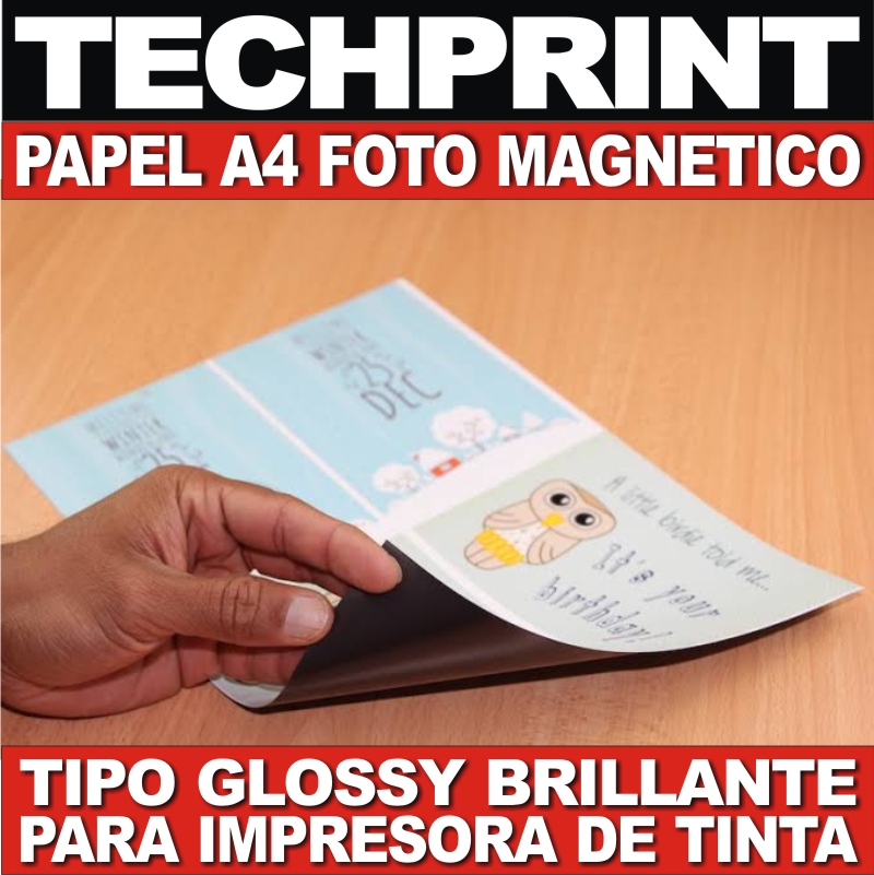 Papel Fotográfico Imantado A4 tipo Glossy Brillante Material Grueso y  Duradero - TechPrint SAC