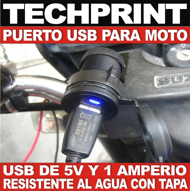 Puerto USB para moto bicimoto cuatrimoto etc, proporciona 5V x 1 amperio -  TechPrint SAC